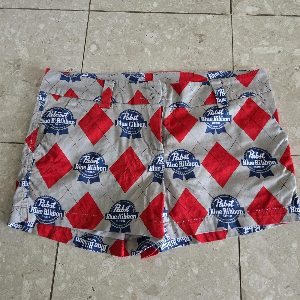 RARE Loudmouth Women's PBR Pabst Blue Ribbon Shorts - 6